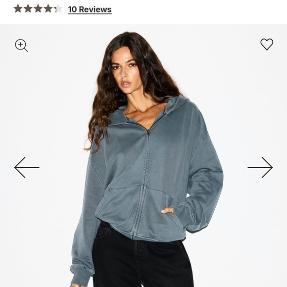 SKIMS Tops - Skims Oversized Boyfriend Zip Up Hoodie- Large- Zircon